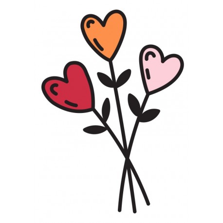 autocollants mural fleurs coeur