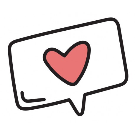 autocollants mural message coeur