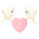 autocollants muraux oiseau coeur
