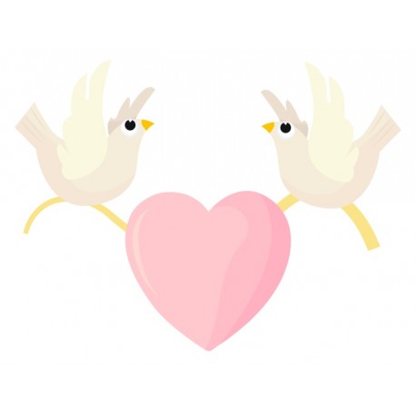 autocollants muraux oiseau coeur
