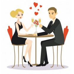 sticker mural diner romantique