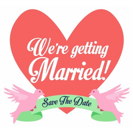 sticker mural we're getting married