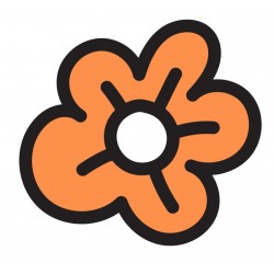 sticker muraux fleur orange