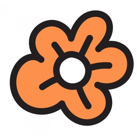 sticker muraux fleur orange