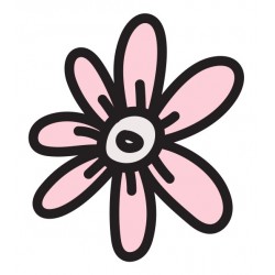sticker muraux fleur rose