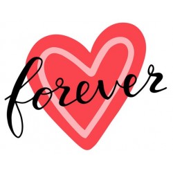 stickers mural mariage coeur forever