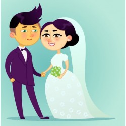 stickers mural mariage design