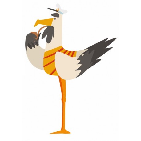 sticker mouette capitaine