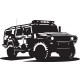 autocollant mural camion militaire