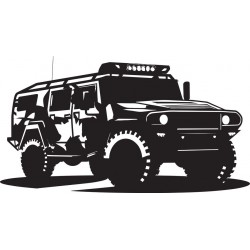 autocollant mural camion militaire