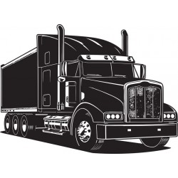 autocollant mural camion remorque