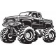 autocollant mural monster truck