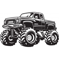 autocollant mural monster truck