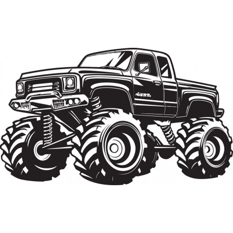 autocollant mural monster truck