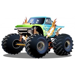 sticker mural monster truck design