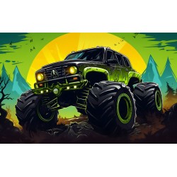 sticker mural monster truck vert