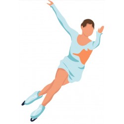 sticker mural patineuse artistique