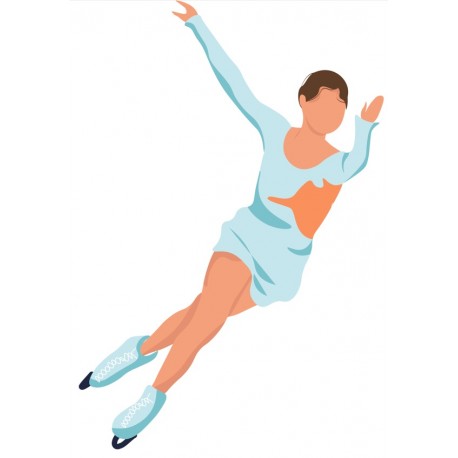 sticker mural patineuse artistique