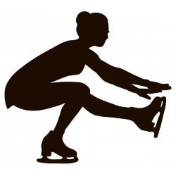 stickers mural patineuse silhouette
