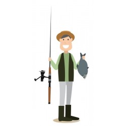 autocollant mural pecheur decoratif