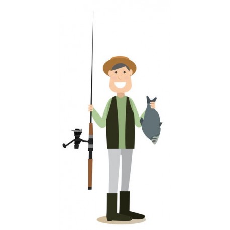 autocollant mural pecheur decoratif