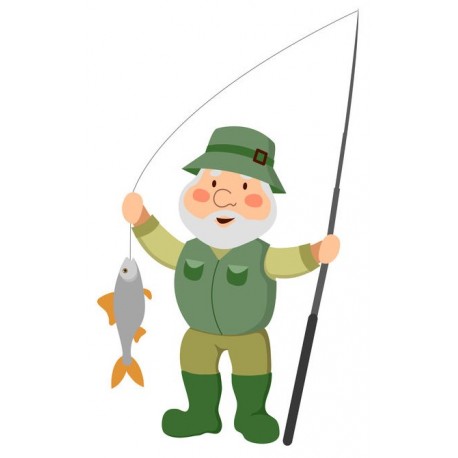 autocollant mural pecheur decoration