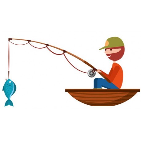 autocollant mural pecheur geant