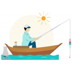 autocollant mural pecheur