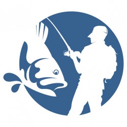 autocollant mural pecheur silhouette