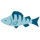 autocollant poisson bleu