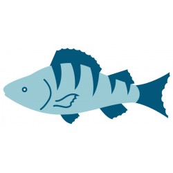 autocollant poisson bleu