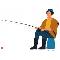 autocollants mural pecheur decoration