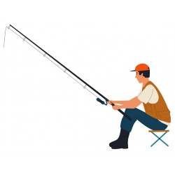 autocollants mural pecheur deco