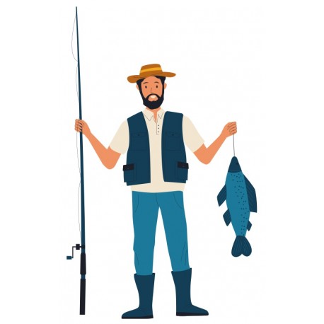 autocollants mural pecheur design