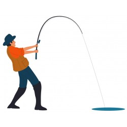 autocollants mural pecheur geant