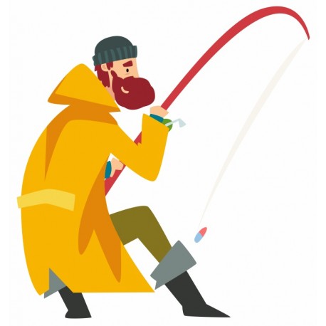 autocollants muraux pecheur decoratif