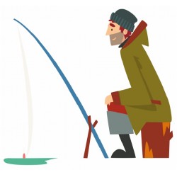 autocollants muraux pecheur deco