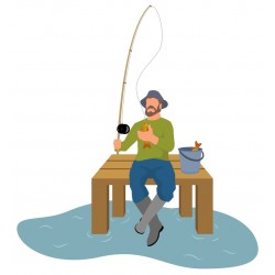 autocollants muraux pecheur design