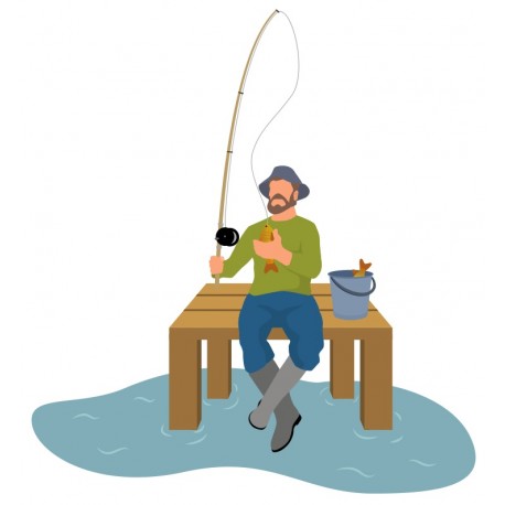 autocollants muraux pecheur design