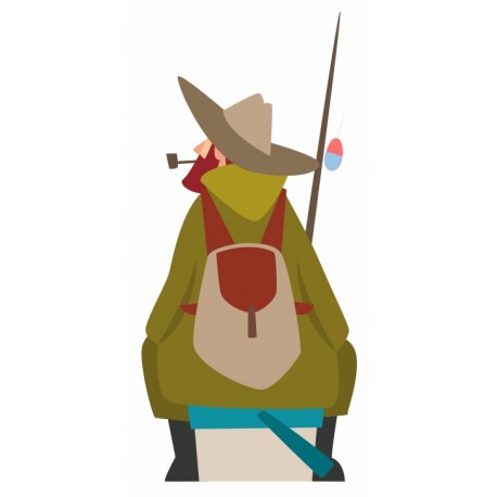 autocollants muraux pecheur geant