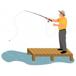 autocollants muraux pecheur petit