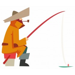 autocollants muraux pecheur pipe