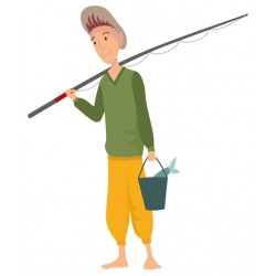 autocollants muraux pecheur