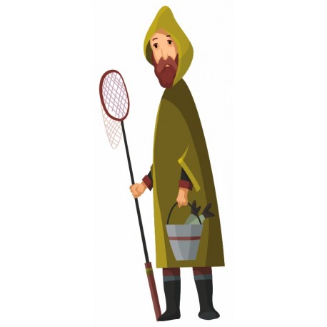 sticker mural pecheur decoration