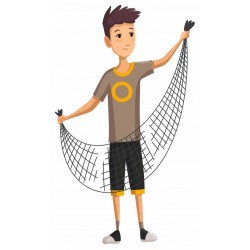 sticker mural pecheur filet