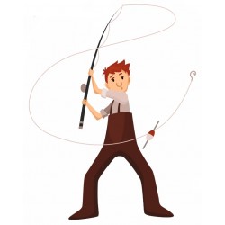 sticker mural pecheur geant