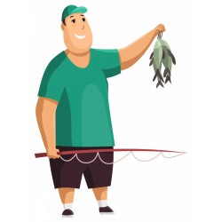 sticker mural pecheur petit