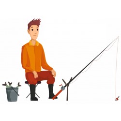 sticker mural pecheurs