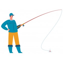 sticker mural pecheur