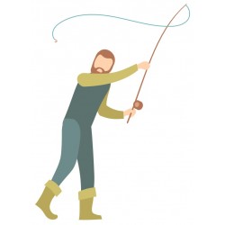 sticker muraux pecheur decoratif